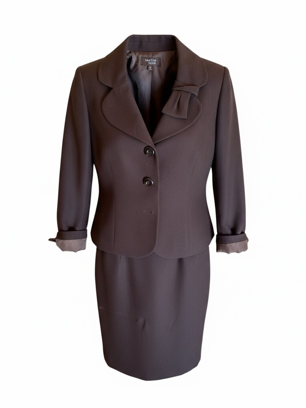 Worth Womens dark gray Two-Piece Skirt Suit